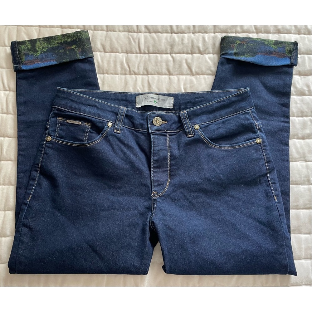 NWOT Beija Flor for Soft Surroundings “Jennifer” Skinny Jeans w/ Decorative Cuff
